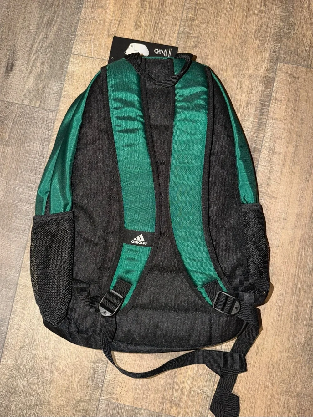 adidas Men's Dark Green and Black Logo Backpack